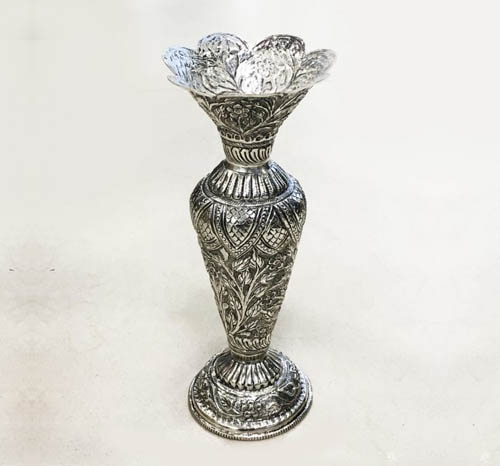 Silver vases for home decor